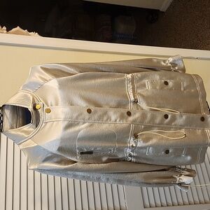 Doncaster Metallic Silver Structured Jacket. High Fashion.